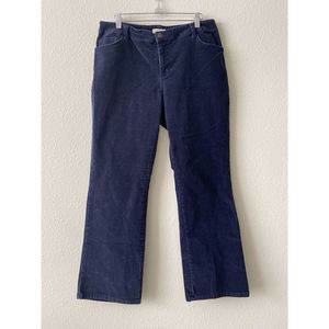 St. Johns Bay Petite Stretch Navy Corduroy Pants size 14P